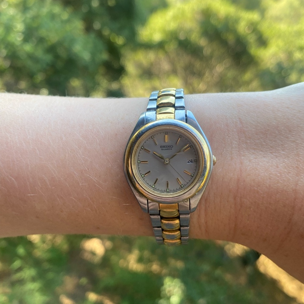 Vintage Seiko Quartz Women’s Watch Date Just 7N82-6800 New Battery